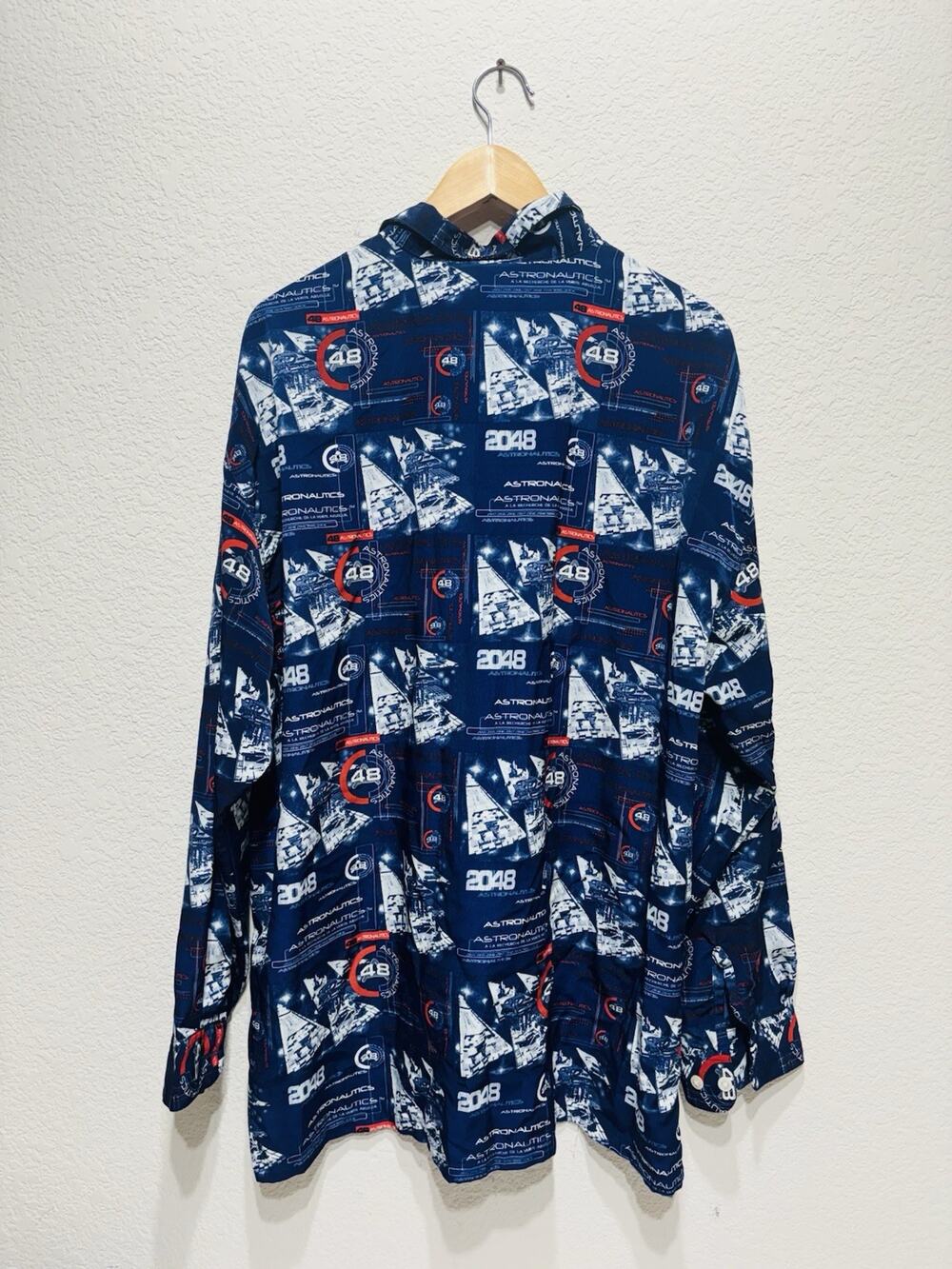 Astronautics Shirt By 48 Denim Rare Y2K Spaceship Shirt XXL